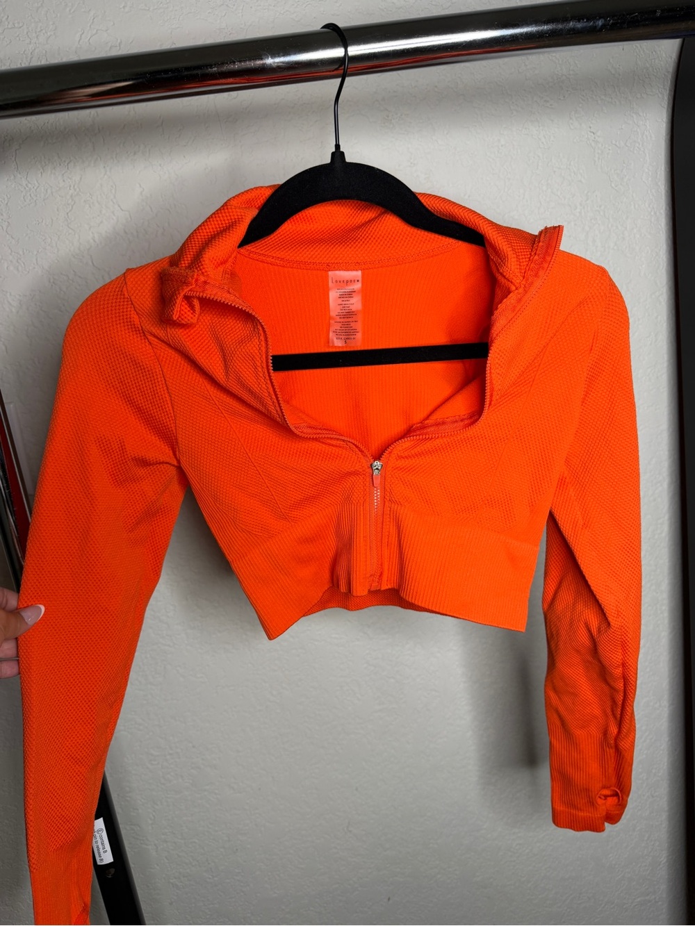Echo Bright Orange Cropped Zip Hoodie